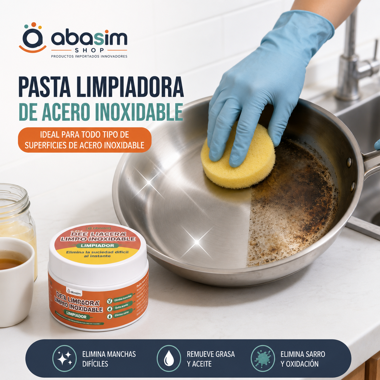 Pasta Limpiadora de Acero Inoxidable - Abasim Shop