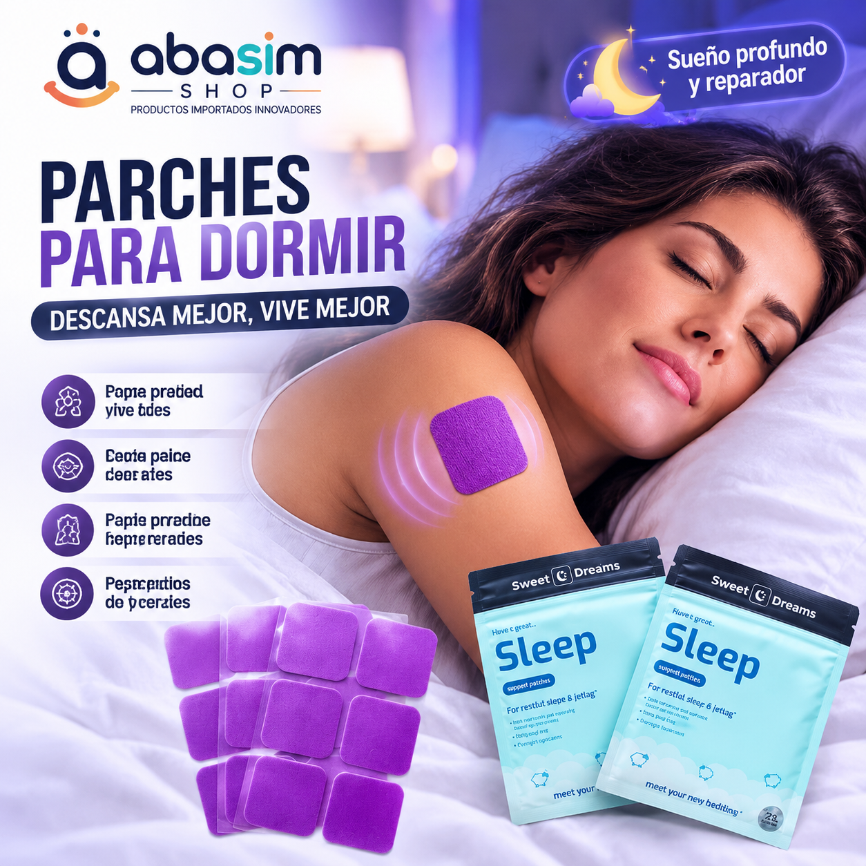 Parches para Dormir Sweet Dreams Sleep - Abasim Shop